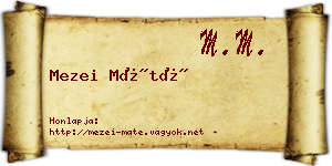 Mezei Máté névjegykártya
