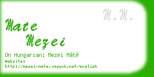 mate mezei business card