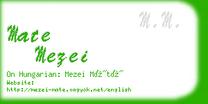 mate mezei business card